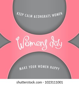 Greeting card to International Women's Day. Vector illustration