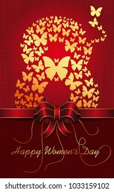 Greeting card to International Women's Day. 8 March design. Happy Womens Day. Vector illustration.