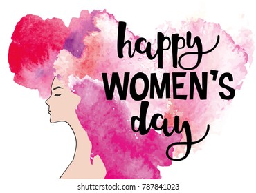 Greeting card for International Women's Day. 8 March