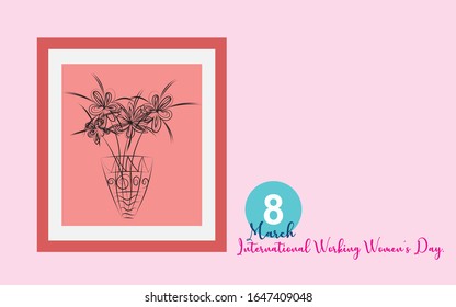 Greeting card for International Working Women's Day.8 March International Working Women's Day.