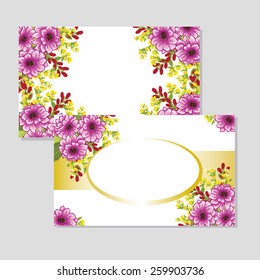 Greeting card, invitation or card banner. Floral design.  