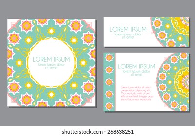 Greeting card, invitation or card banner. Floral design.  