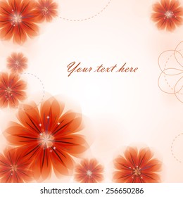 Greeting card, invitation, banner. Frame for your text with floral background .Vector illustration.