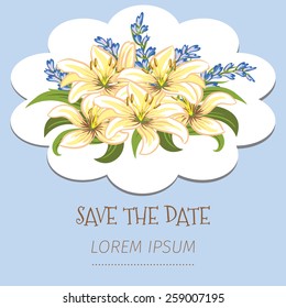 Greeting card, invitation, banner.  Frame for your text with floral background .Vector illustration. 
