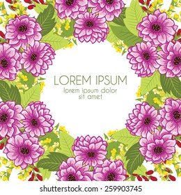 Greeting card, invitation, banner.  Frame for your text with floral background .Vector illustration.