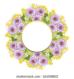 Greeting card, invitation, banner.  Frame for your text with floral background .Vector illustration.