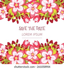 Greeting card, invitation, banner.  Frame for your text with floral background .Vector illustration.