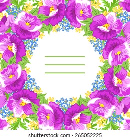 Greeting card, invitation, banner.  Frame for your text with floral background .Vector illustration.