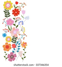 Greeting card, invitation, banner. Frame for your text with floral background. Vector illustration.