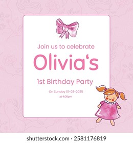 A greeting card invitation for birthday party 