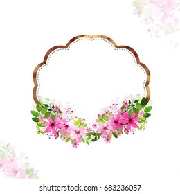 Greeting Card or Invitation Card design with pink flowers and space for your message.