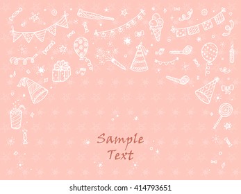 Greeting card. Invitation card. Festive card. Holiday card template with Hand Drawn Doodle festive attributes - vector illustration