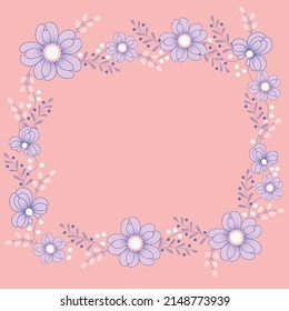Greeting card, invitation with flowers. Vector illustration