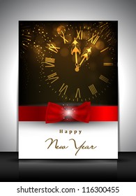 Greeting card or invitation card for new year celebration. EPS 10.