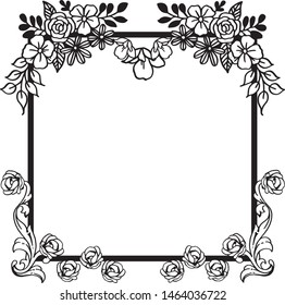 Greeting card, invitation card, with pattern art floral frame. Vector