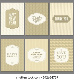 greeting card and invitation template in golden theme and elegant style, flat design vector