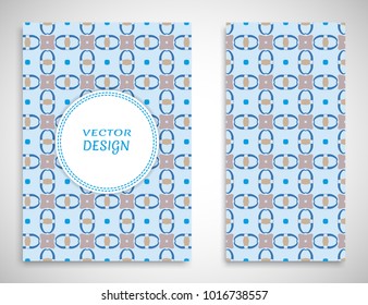 Greeting card or Invitation template set. Colorful pattern collection, brochure, flyer in arabian style. Geometric backgrounds with repeating texture. Ethnic arabic, indian vector cover