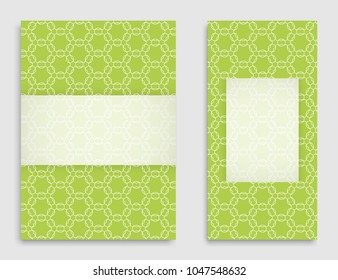 Greeting card or Invitation template set . Line pattern collection, brochure, flyer in arabian style. Geometric backgrounds with repeating texture. Ethnic arabic, indian vector cover