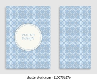Greeting card or Invitation template set . Line pattern collection, brochure, flyer in arabian style. Geometric backgrounds with repeating texture. Ethnic arabic, indian vector cover