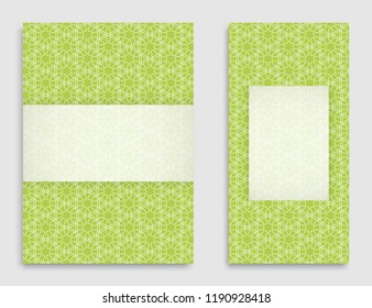 Greeting card or Invitation template set . Line pattern collection, brochure, flyer in arabian style. Geometric backgrounds with repeating texture. Ethnic arabic, indian vector cover