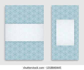 Greeting card or Invitation template set . Line pattern collection, brochure, flyer in arabian style. Geometric backgrounds with repeating texture. Ethnic arabic, indian vector cover