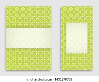 Greeting card or Invitation template set . Line pattern collection, brochure, flyer in arabian style. Geometric backgrounds with repeating texture. Ethnic arabic, indian vector cover