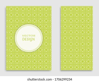 Greeting card or Invitation template set. Line pattern collection, brochure, flyer in arabian style. Geometric backgrounds with repeating texture. Ethnic arabic, indian vector cover