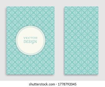Greeting card or Invitation template set. Line pattern collection, brochure, flyer in arabian style. Geometric backgrounds with repeating texture. Ethnic arabic, indian vector cover