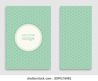 Greeting card or Invitation template set. Line pattern collection, brochure, flyer in arabian style. Geometric backgrounds with repeating texture. Ethnic arabic, indian vector cover
