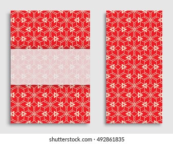Greeting card or Invitation template set . Line pattern collection, brochure, flyer in arabian style. Geometric backgrounds with repeating texture. Ramadan Kareem vector cover.