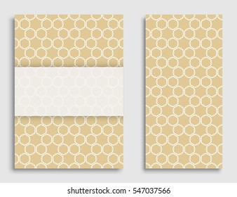 Greeting card or Invitation template set . Line pattern collection, brochure, flyer in arabian style. Geometric backgrounds with repeating texture. Ramadan Kareem vector cover.