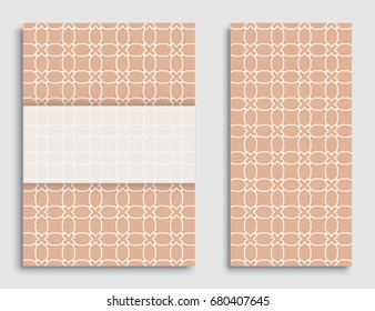 Greeting card or Invitation template set . Line pattern collection, brochure, flyer in arabian style. Geometric backgrounds with repeating texture. Ethnic arabic, indian vector cover