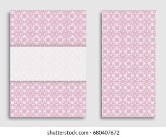 Greeting card or Invitation template set . Line pattern collection, brochure, flyer in arabian style. Geometric backgrounds with repeating texture. Ethnic arabic, indian vector cover