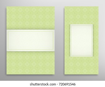 Greeting card or Invitation template set . Line pattern collection, brochure, flyer in arabian style. Geometric backgrounds with repeating texture. Ethnic arabic, indian vector cover