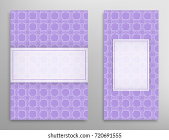 Greeting card or Invitation template set . Line pattern collection, brochure, flyer in arabian style. Geometric backgrounds with repeating texture. Ethnic arabic, indian vector cover