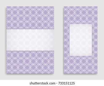 Greeting card or Invitation template set . Line pattern collection, brochure, flyer in arabian style. Geometric backgrounds with repeating texture. Ethnic arabic, indian vector cover