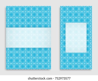 Greeting card or Invitation template set . Line pattern collection, brochure, flyer in arabian style. Geometric backgrounds with repeating texture. Ethnic arabic, indian vector cover