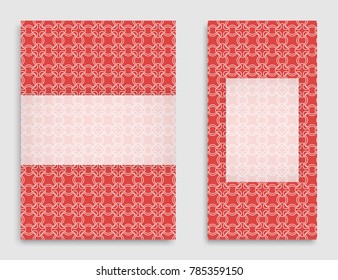 Greeting card or Invitation template set . Line pattern collection, brochure, flyer in arabian style. Geometric backgrounds with repeating texture. Ethnic arabic, indian vector cover