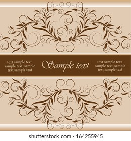 Greeting card or invitation with vintage background. Vector greeting card. Wedding card .