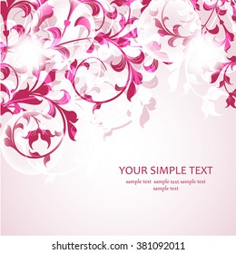 Greeting card or invitation with vintage background. Vector greeting card. Wedding card .