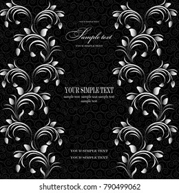 Greeting card or invitation with vintage background. Vector greeting card. Wedding card .