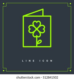 a greeting card  isolated single linear icon for websites and mobile minimalistic flat design.