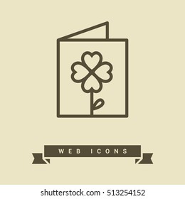 a greeting card  isolated single linear icon for websites and mobile minimalistic flat design.