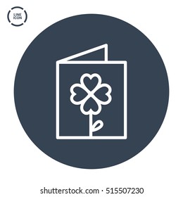 a greeting card  isolated single linear icon for websites and mobile minimalistic flat design.