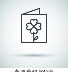 a greeting card  isolated single linear icon for websites and mobile minimalistic flat design.
