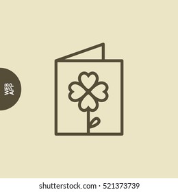 a greeting card  isolated single linear icon for websites and mobile minimalistic flat design.