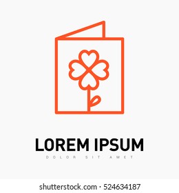 a greeting card  isolated single linear icon for websites and mobile minimalistic flat design.