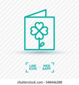 a greeting card  isolated single linear icon for websites and mobile minimalistic flat design.