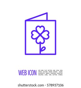 a greeting card  isolated single linear icon for websites and mobile minimalistic flat design.