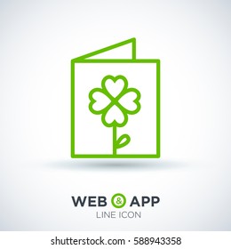 a greeting card  isolated single linear icon for websites and mobile minimalistic flat design.
